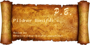 Pildner Bonifác névjegykártya